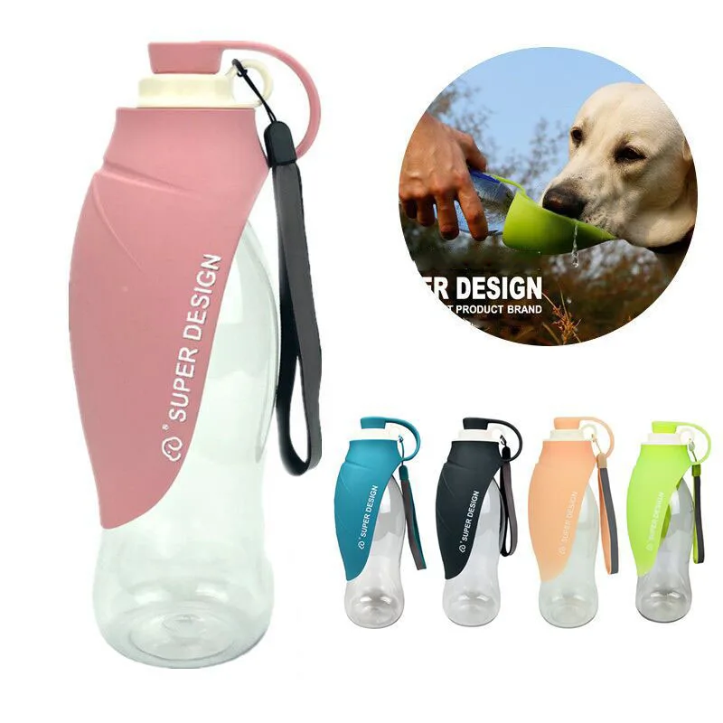 
Pet Water Dispenser Feeder Container portable with Drinking Cup Dog Water Bottle for Walking 