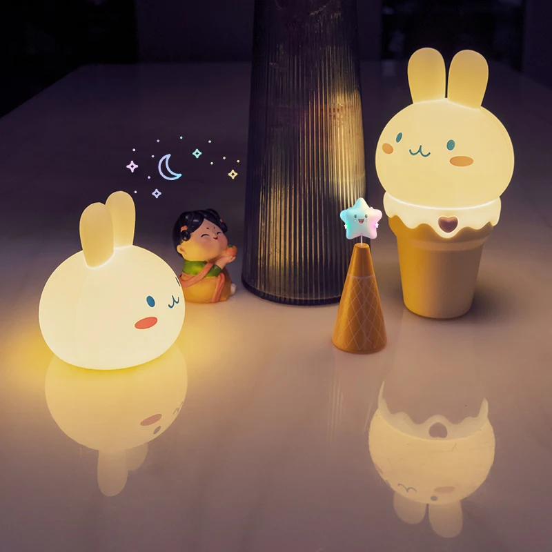 2023 new product light mini table lovely small led silicone lamp silicone night light kids night light