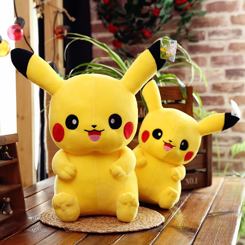 
2020 Best Hot Yellow Pokemon Plush Toys Baby Cuddle Pikachu Soft Toys Popular Kids Custom Stuffed Animals 25cm 