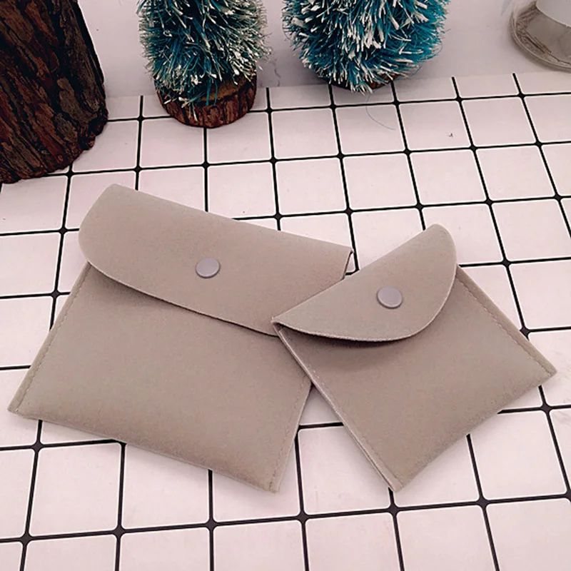 Custom Logo suede jewelry earring pouch with box and insert pad, Suede Microfiber jewelry pouches