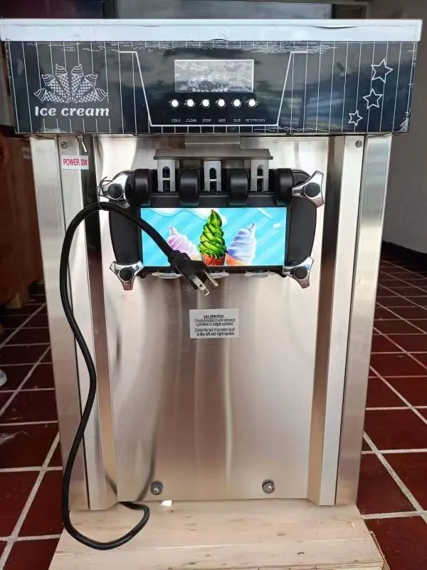 China supplier ice cream machine 3 flavor factory price soft ice cream marking machine