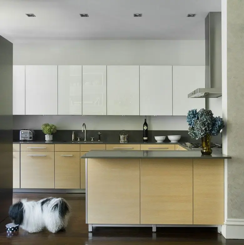 CBMmart farmhouse flat Kitchen Cabinet wood grain pure wood Custom Chinese New Kitchen Furniture Cabinet For use