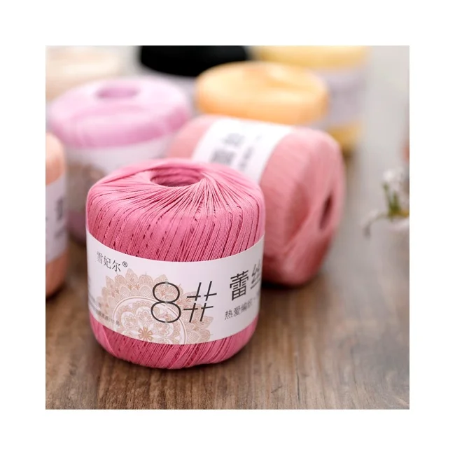 Hot Multicolour Lace Thread Miniature Crochet Cotton Thread Hand Knitting Kit Fine Wool Thread