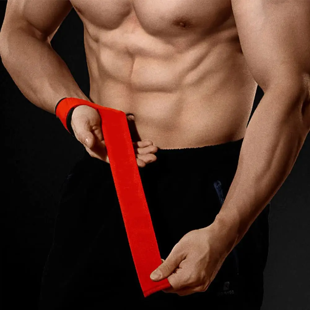 Heavy Duty Cotton Wraps Lifting Wrist Straps For Weightlifting Powerlifting Bodybuilding Lifting Straps