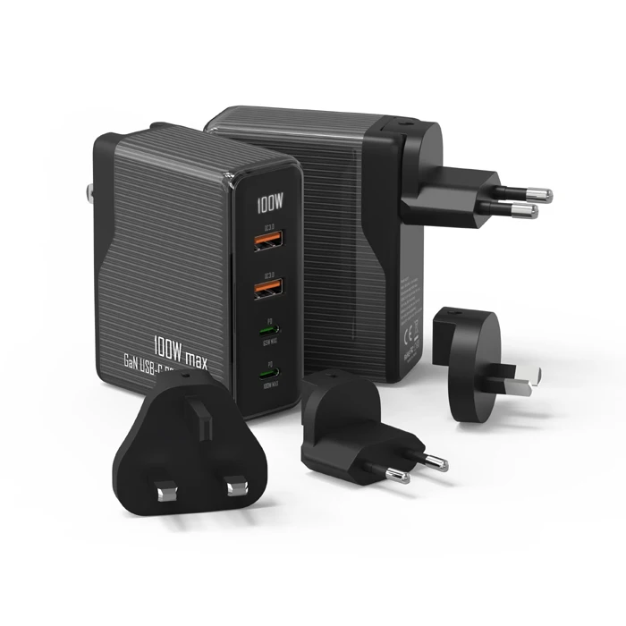 2023 New Arrival 100W PPS PD 3.0 4 port GaN wall charger Laptop USB C charger for Galaxy S22/S21 series phone 14/13/12