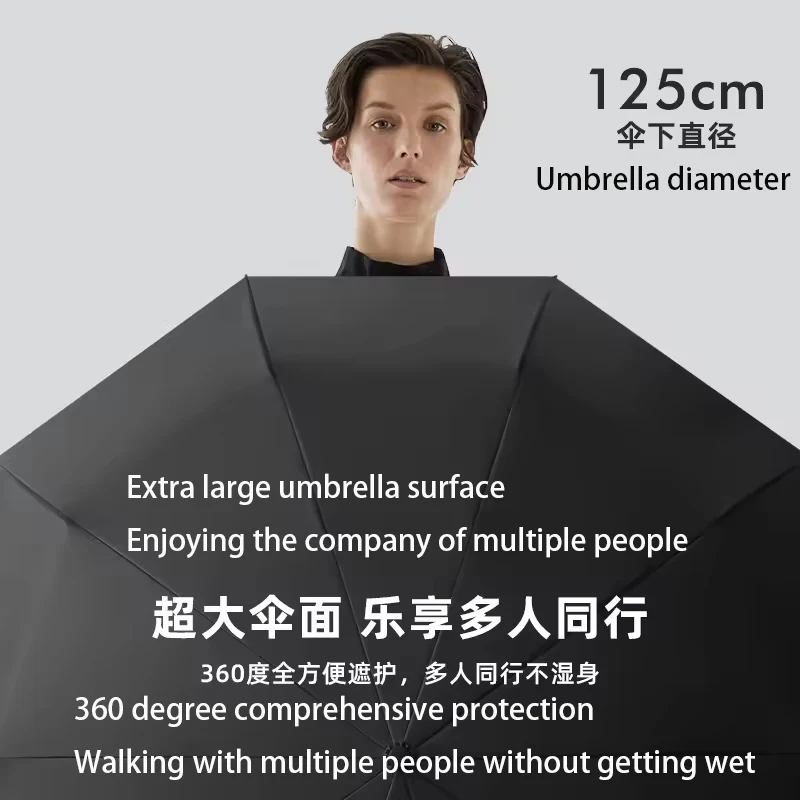 fully automatic folding umbrella 36 bone for sunny and rainy wind resistant UV protection 3 Folding Umbrella With Logo Paraguas