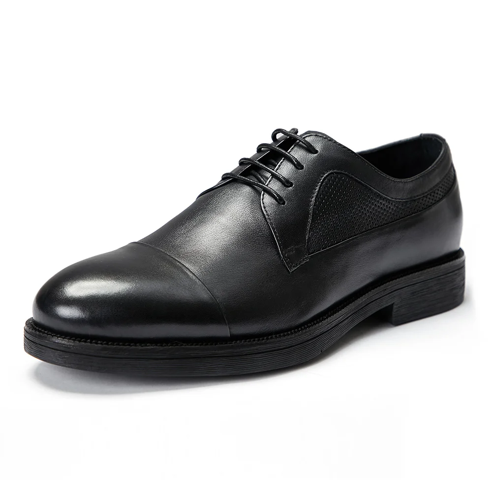 
Fasion Best Male Elegant Pumps Bespoke Leather Dress Shoe Cow Leather Breathable Casual Wingtip Black Loafers GENUINE Leather 