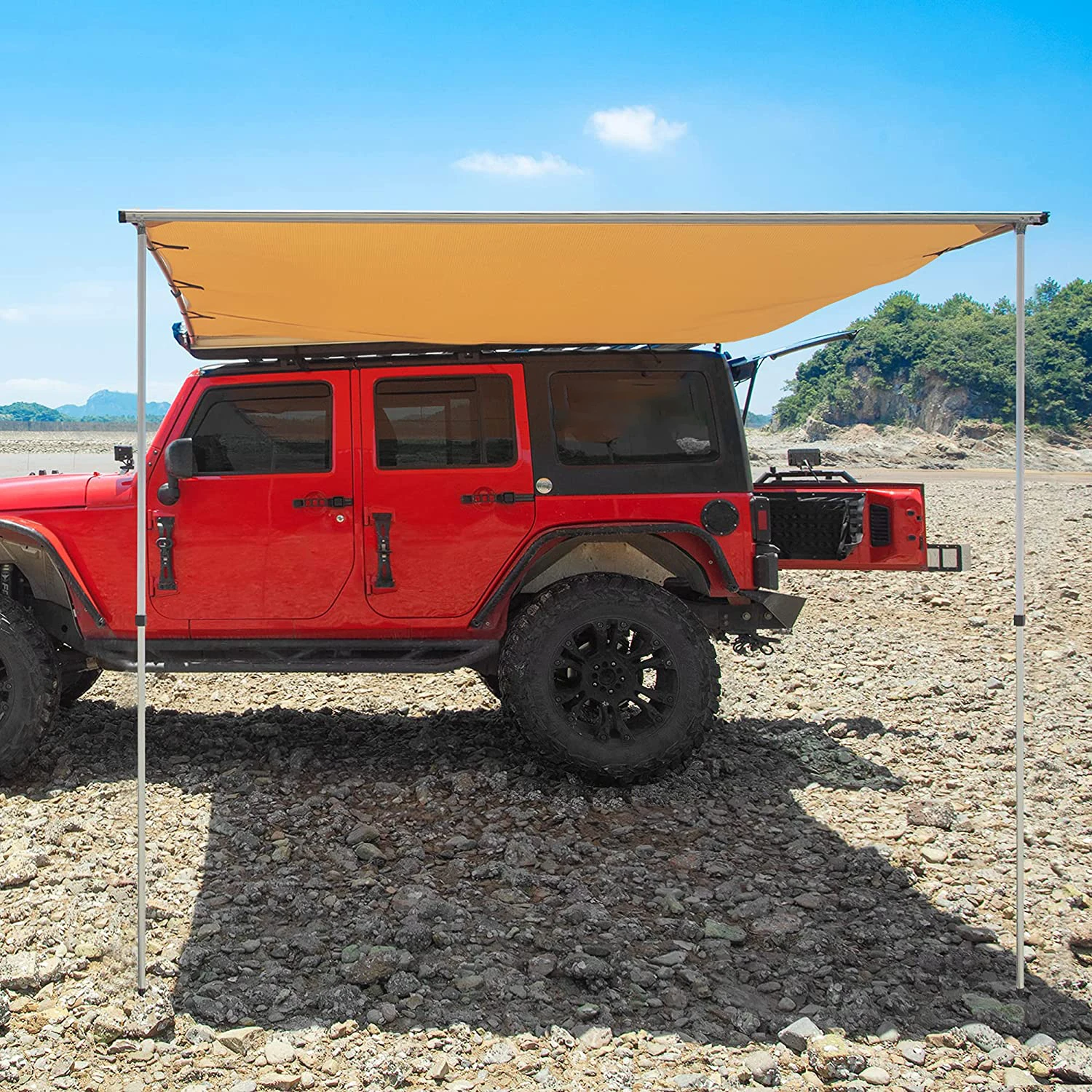 8.2 x8.2 Retractable 4X4 Side Awning Waterproof UV50+ Awning Car Outdoor Foxing Awning Camping Tent For Sun Shelter
