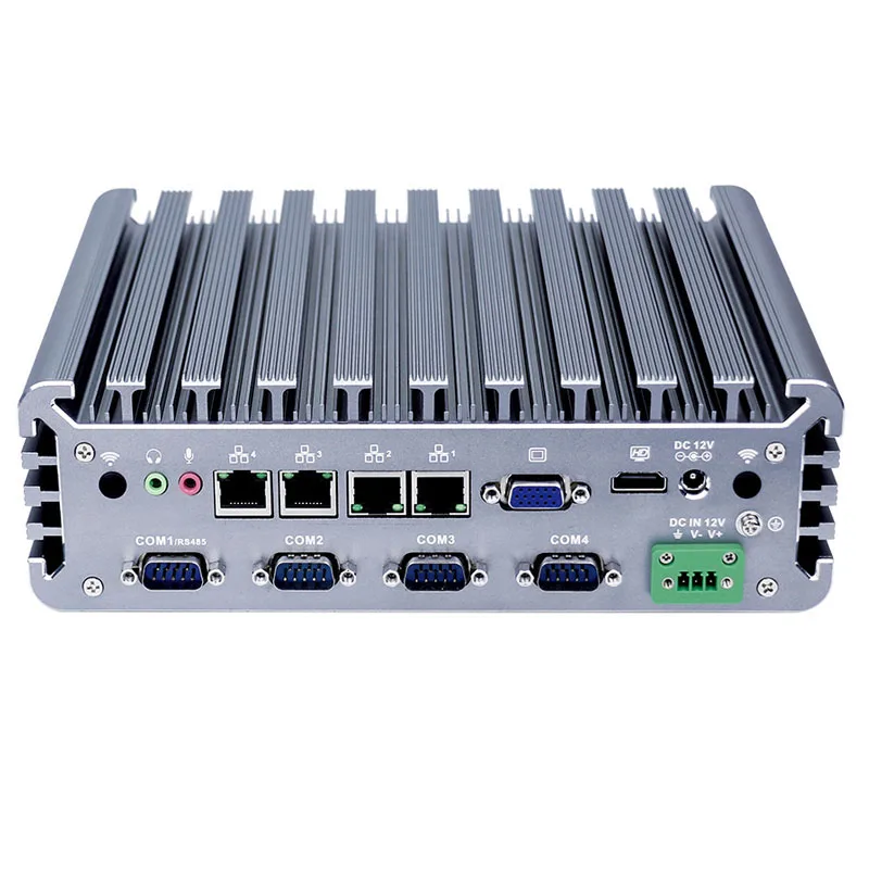 Мини-компьютер без вентилятора 3855U i3 6100U i5 6200U процессор RS422 485 мини Linux Встроенный промышленный ПК