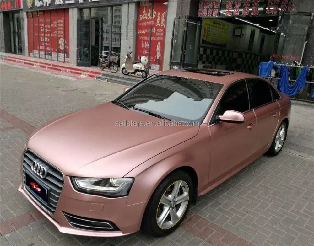 Rose Gold Electric Chrome Vinyl Wrap Film Bubble Free For Car Sticker
