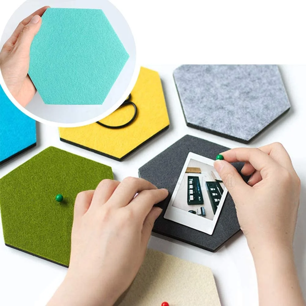 
Hexagon Notice Fabric Felt Pin Board Felt Bulletin Memo Board For Wall Decor 