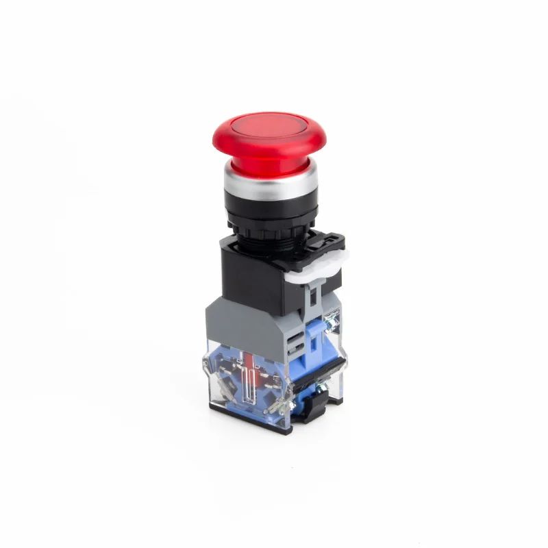 SHENGLEI LA38 22mm Panel Mounting Push Button Switch Green Red Mushroom Button with light Momenary/latching