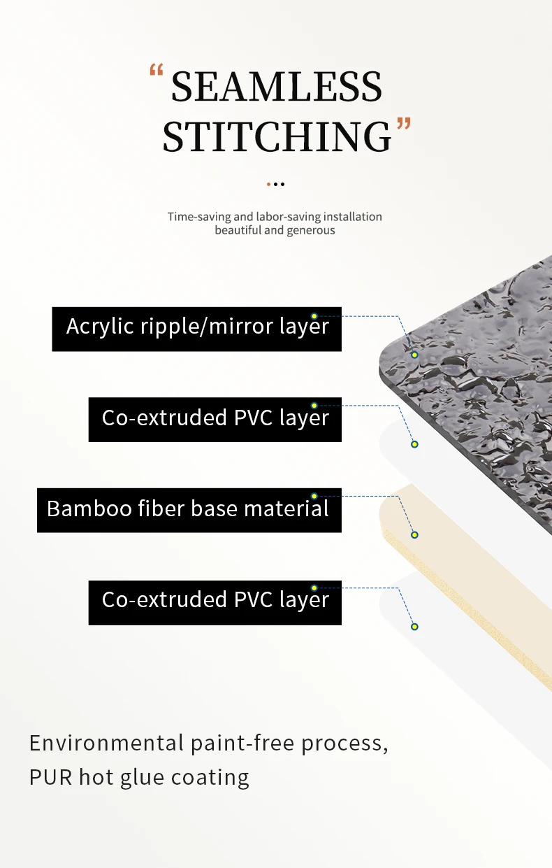 Modern water ripple corrugated wall panels bamboo charcoal panels lobby facade decorative wall panels