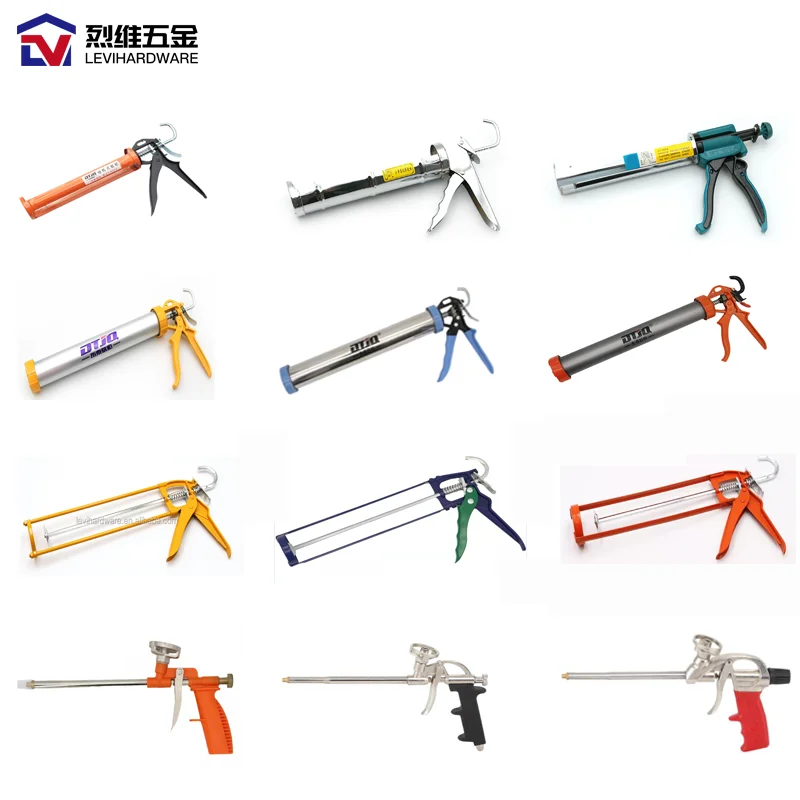 Wholesale Portable Basis Orange Surface Caulking Gun, Sealant Skeleton Silicone Levi Construction Building 1 YEAR Manual Hex Rod
