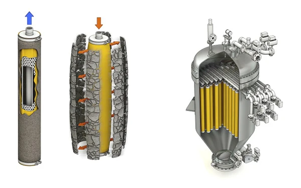 Candle Filter equipment system Backwashing Tubular Filters for Filtration, Washing, Drying and Thickening