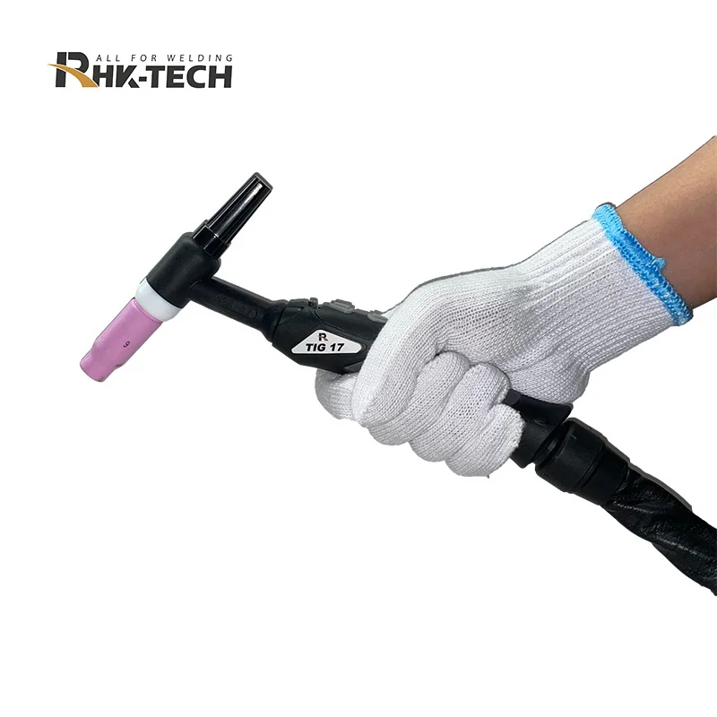 RHK OEM 4M 8M Cable Length WP17 Gas Cooled 140Amp Argon Ceramic Welding Torch TIG with CE