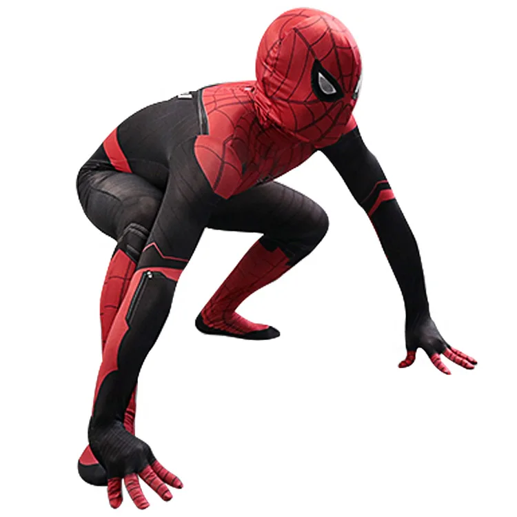 
2021 new Halloween costume cosplay Spider man Fancy Jumpsuit for Adult Children Red Black Spider Man Spider man 