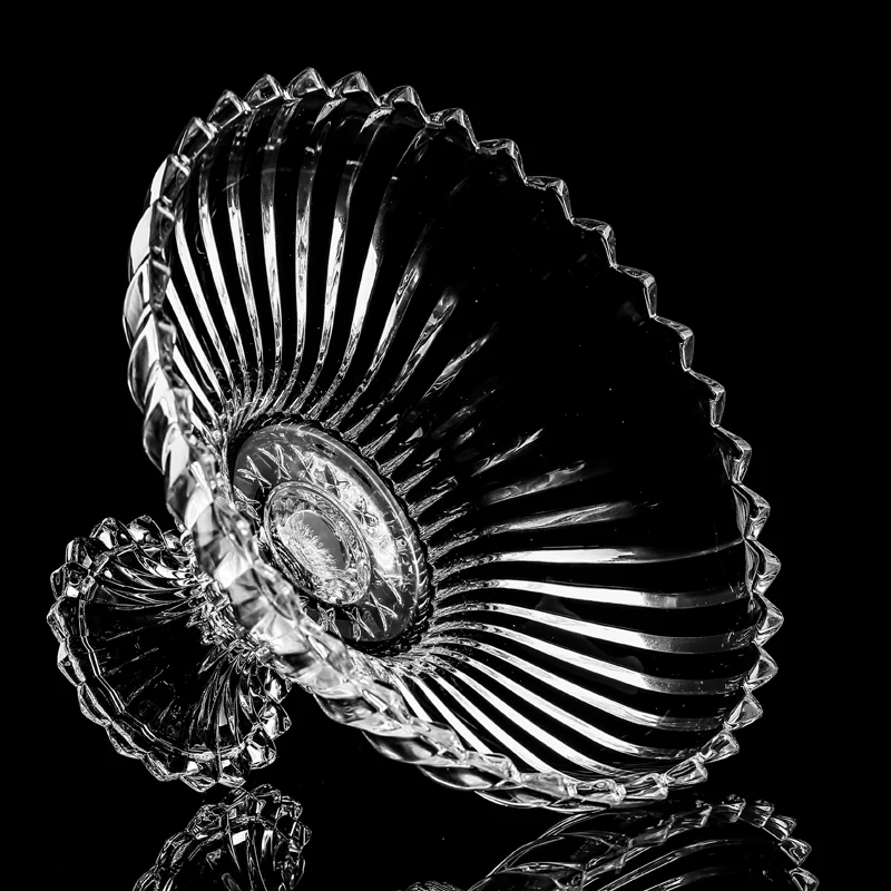 Crystal Glass Sugar Candy Bowl Transparent Large clear Glass Footed Dessert Bowl Footed Trifle Bowl