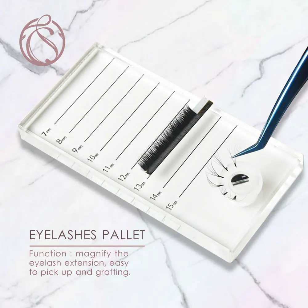 Blossom Glue Cup Rings Clear Acrylic Eyelash Extensions Lash Tile With Acrylic Cover Private Label Palette Holder