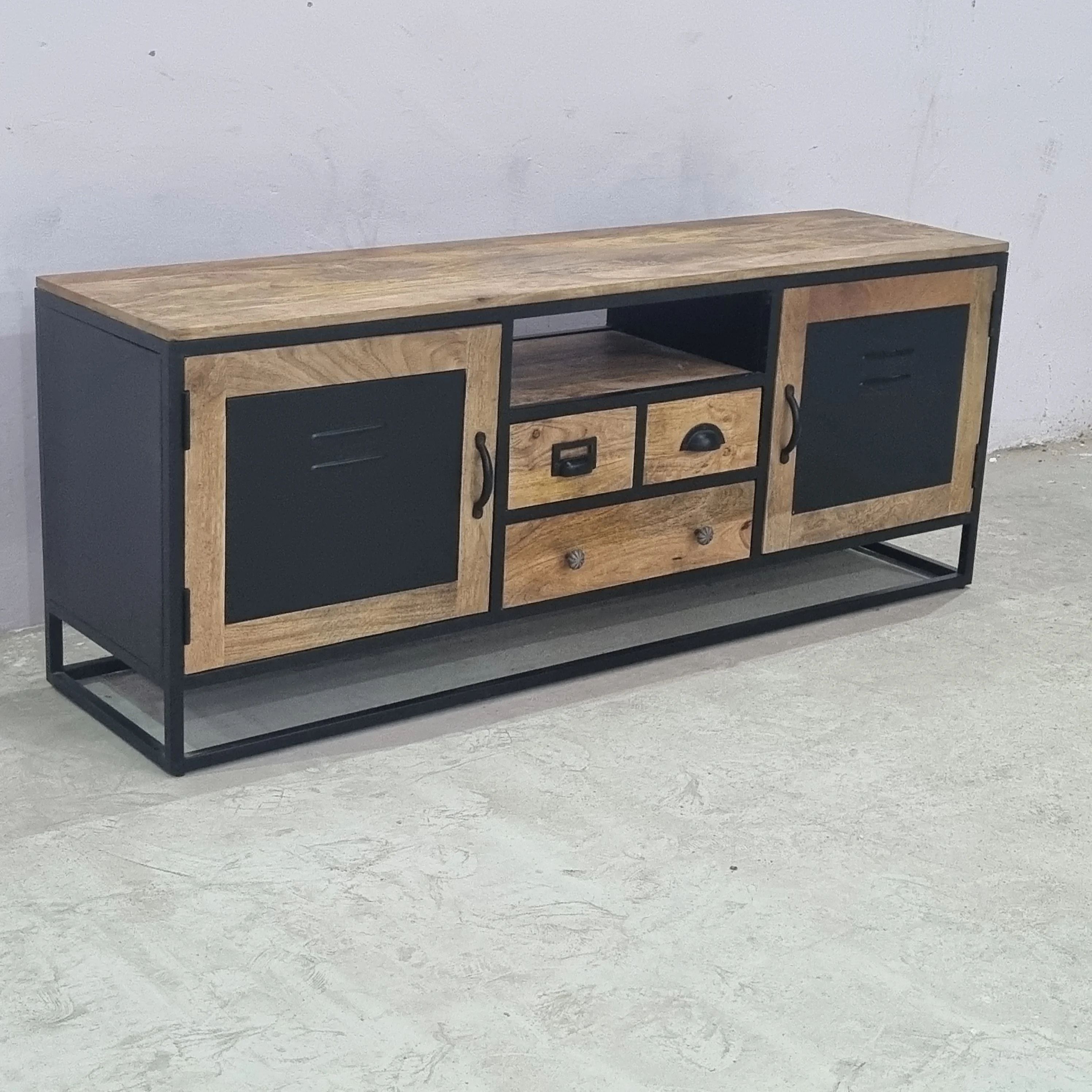 2024 Latest Design Modern Home Furniture Best Selling TV Stand with 3 Drawers and 2 Doors Storage Features for Living Room