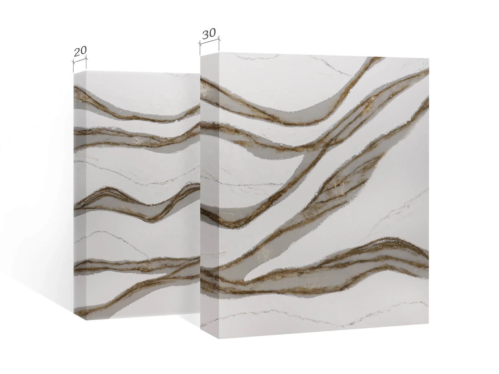 Artificial Stone Slabs Quartz Stone Slab Calacatta Marble With Grey Veins For Kitchen Countertops