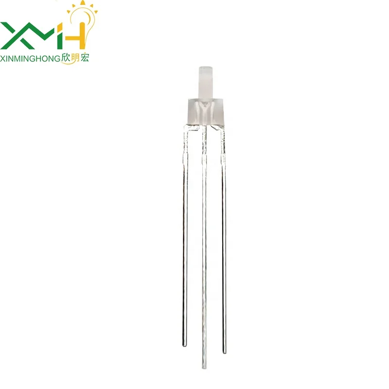 2mm nipple red and green dual color led 3 pins common cathode