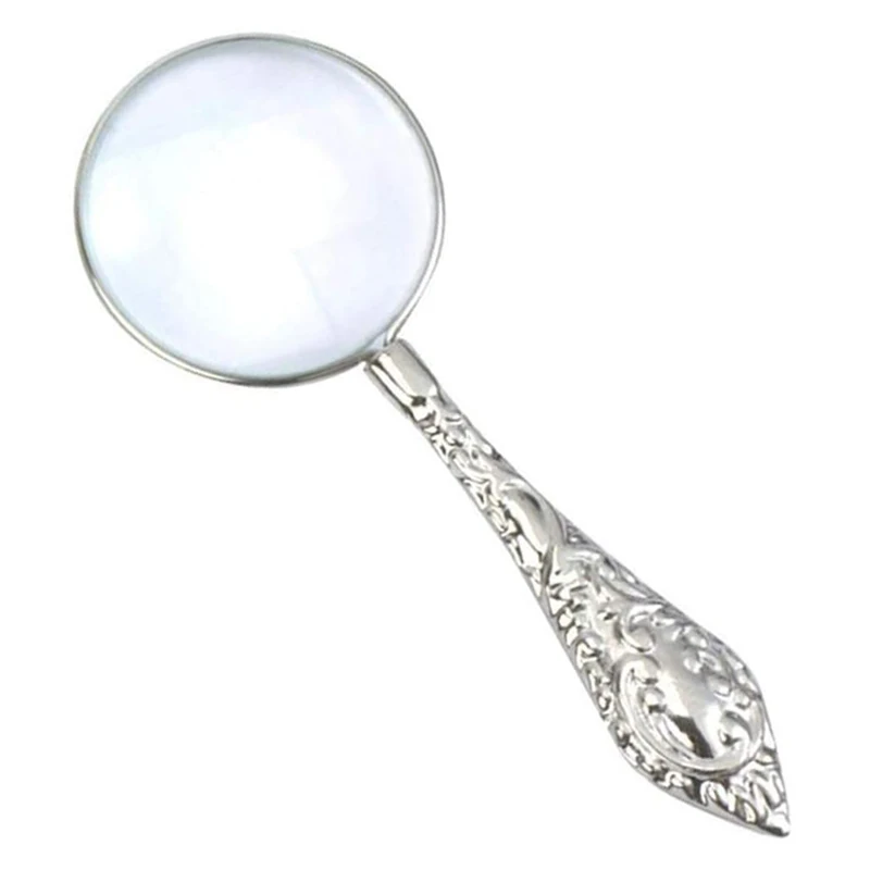 Portable Handheld 45mm European Pattern 5x All Metal Handicraft Magnifying Gglass