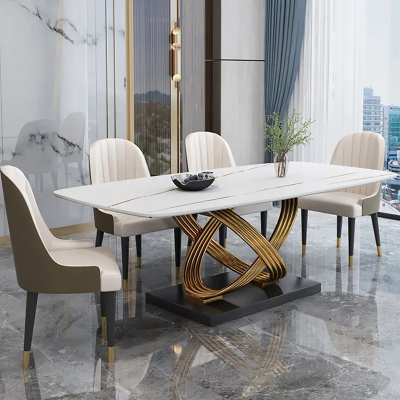 Cheap Italian Elegant Luxury Home Laminate Modern Glossy Sintered Stone Dining Table