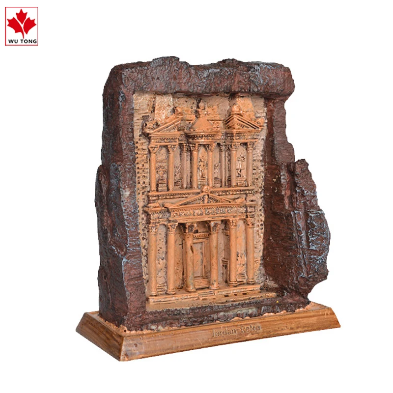 Пользовательские 3D скульптурные Миниатюрные модели смолы Petra древние зданий замка для сувениров