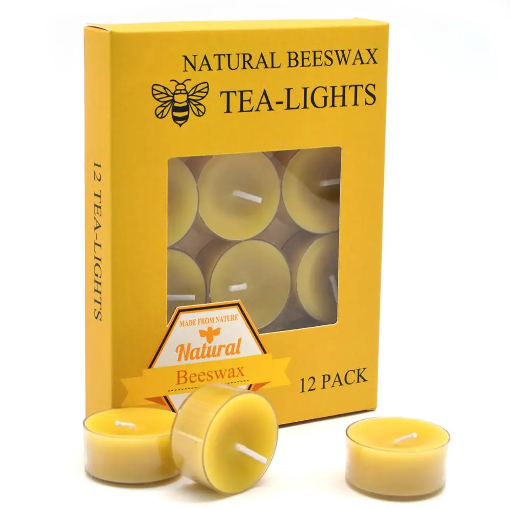 100 Percent Pure Organic Beeswax Tealight Votive Candles
