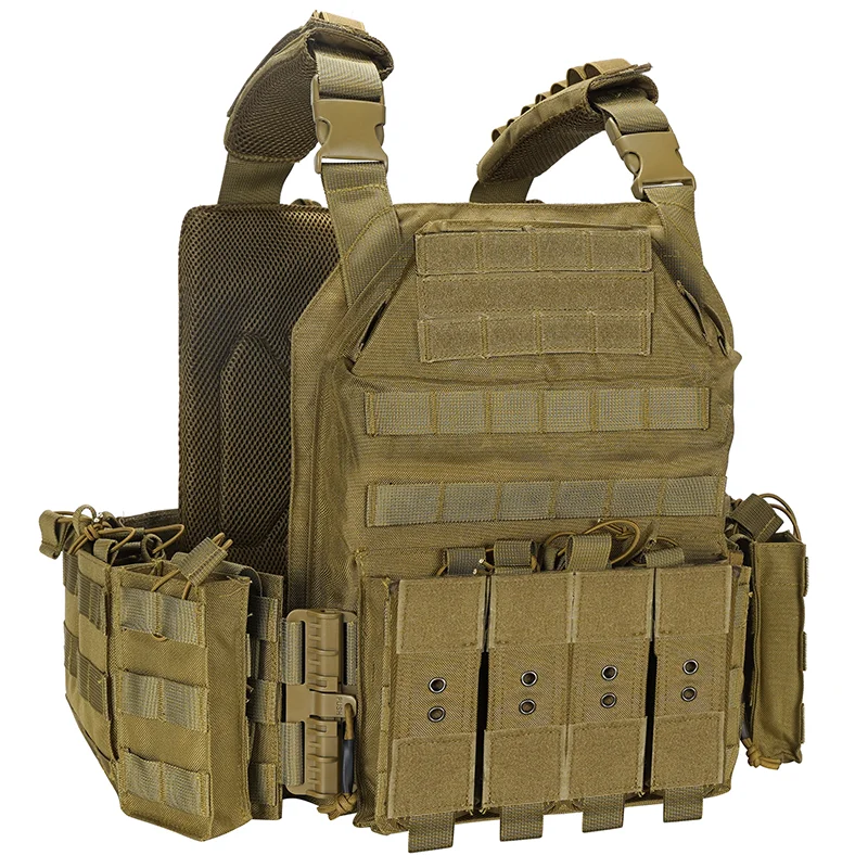 SABADO Camouflage Combat Hunting Tactical Armor Vest Camo Assault Protective Vest Plate Carrier with Magazine Pouch