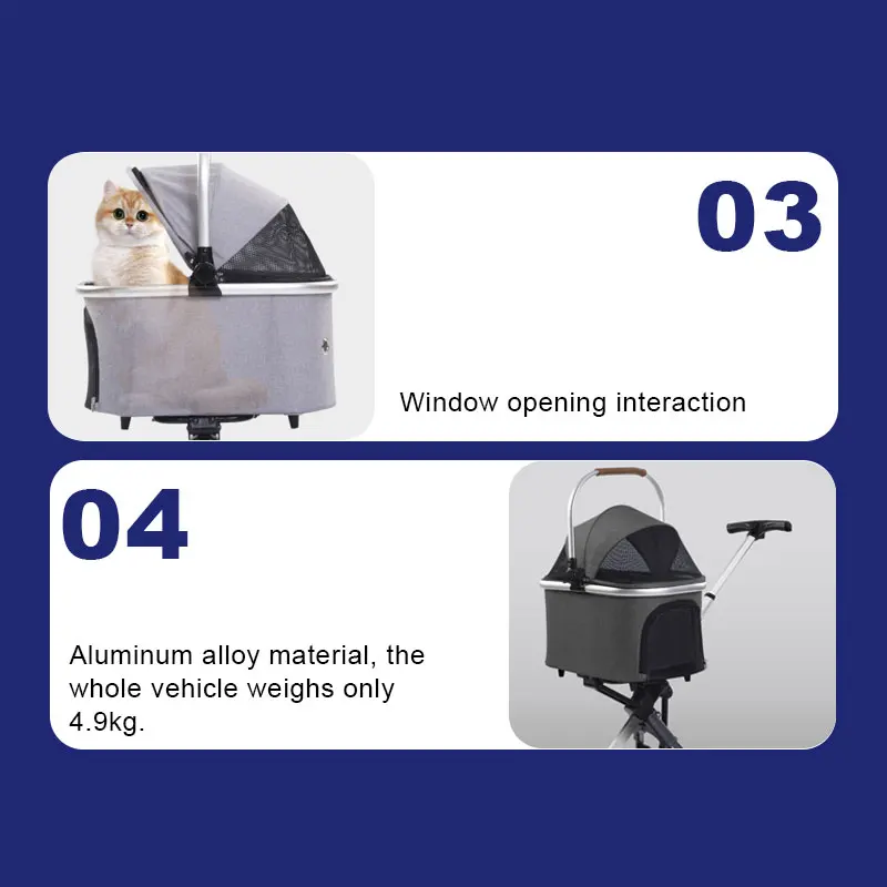 Factory Separable Expanded Pet Dog Cat Trolley Carrier Large Pet Strollers Durable Mesh Travel Carrier For Pets Dogs Cats