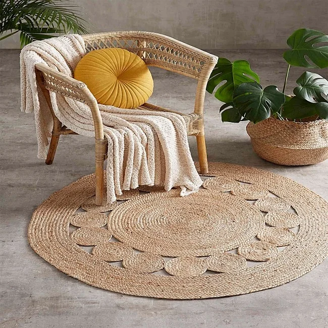 
Classic Round Braided Jute Rugs Hemp Area Rugs for Indoor and outdoor 
