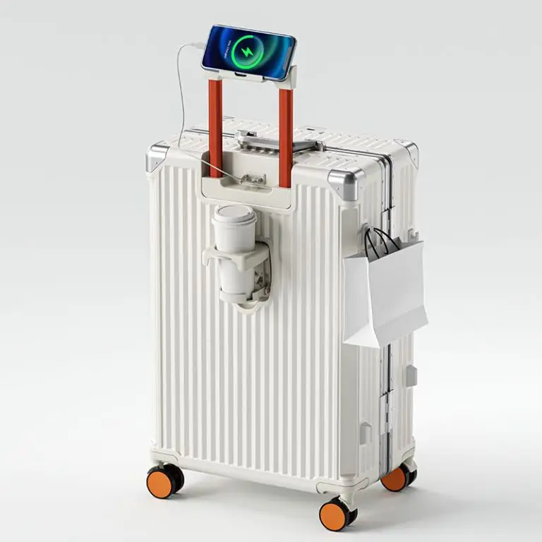 2024 New Fashion Carry Ons Polycarbonate Luggage Set With Aluminum Frame Suitcase Spinner Hard Shell Case 4 Metal Corner