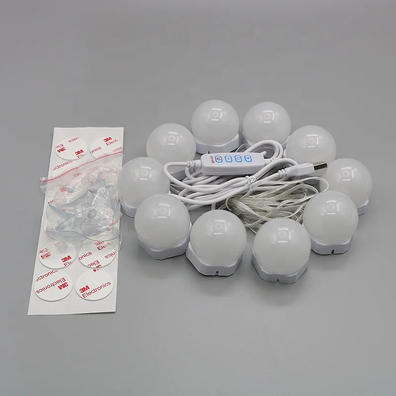 
Hollywood Hexagon Dimmable Led Set Mirror Light Vanity Bulb Kit Make Up Usb Charge Quadrilateral Lamp Vanity Bulb 