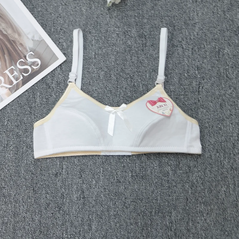 JUNXI 2022 Classic style Teenage Bras For Girls 100% cotton Breathable Seamless Underwear