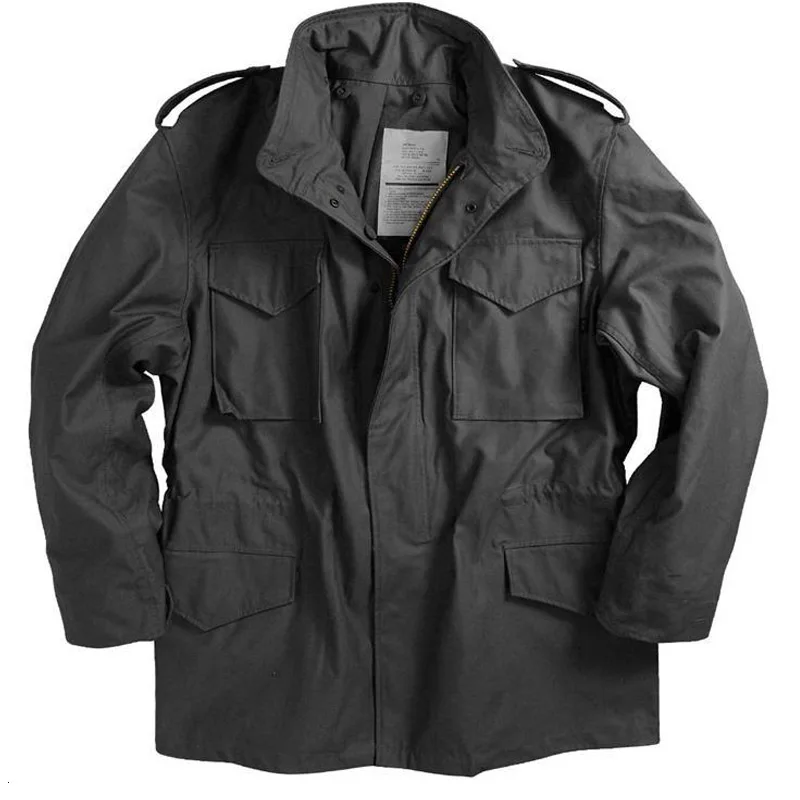 Fall Men M65 Denim Retro Cargo Jackets Outdoor Multi Pockets Camo Tops Field Casual Fashion Hiking Coat Uniform Cargo Windproof