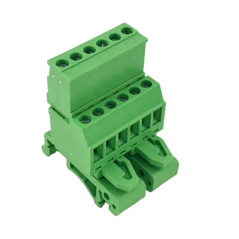 35mm Din rail mounted type 10A 5.08mm pitch Pluggable wire to wire terminal block