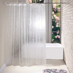 Customized Heavy Duty Waterproof Mildew-free PEVA 3D Effect Bath Curtain