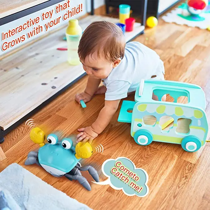 Crawling Crab Baby Interactive Walking Dancing Toy with Music Sounds baby toy Sensing Crawling Crab