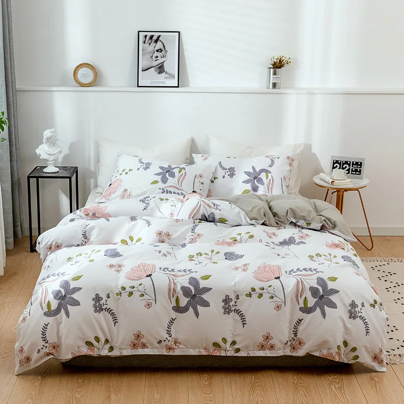 
Printed Duvet Cover Bed Sets Sabanas Para Camas Luxury Bedding Set 3 d Modern Designer Brand King Size Korean Bedding Set Cotton 