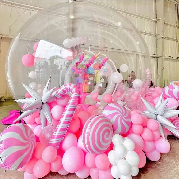 Outdoor jump balloon pvc clear bubble balloon house with tunnel inflatable bubble balloons bounce house