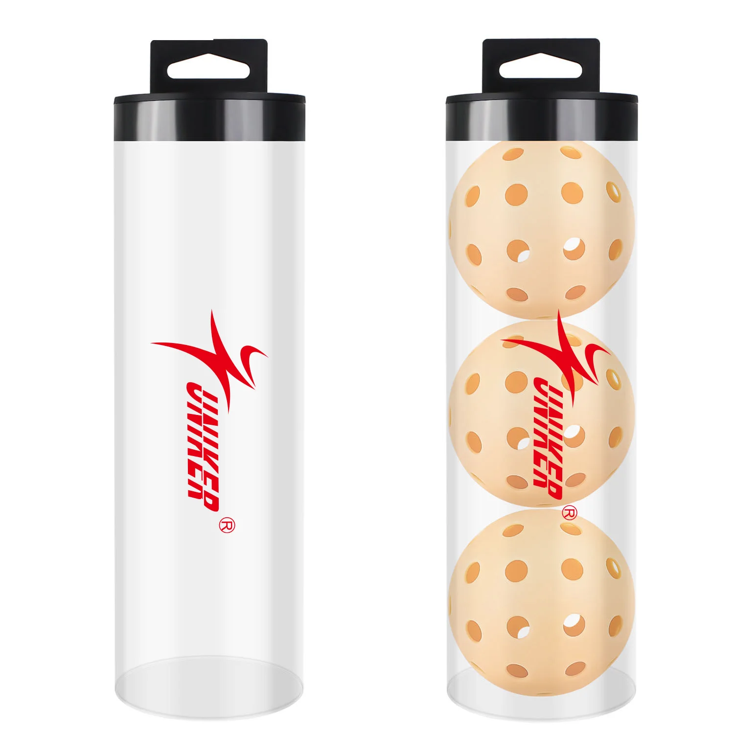 Customized High Quality  injection pickleball balls USAPA Outdoor 40 Holes with Plastic Tube 3 Pieces