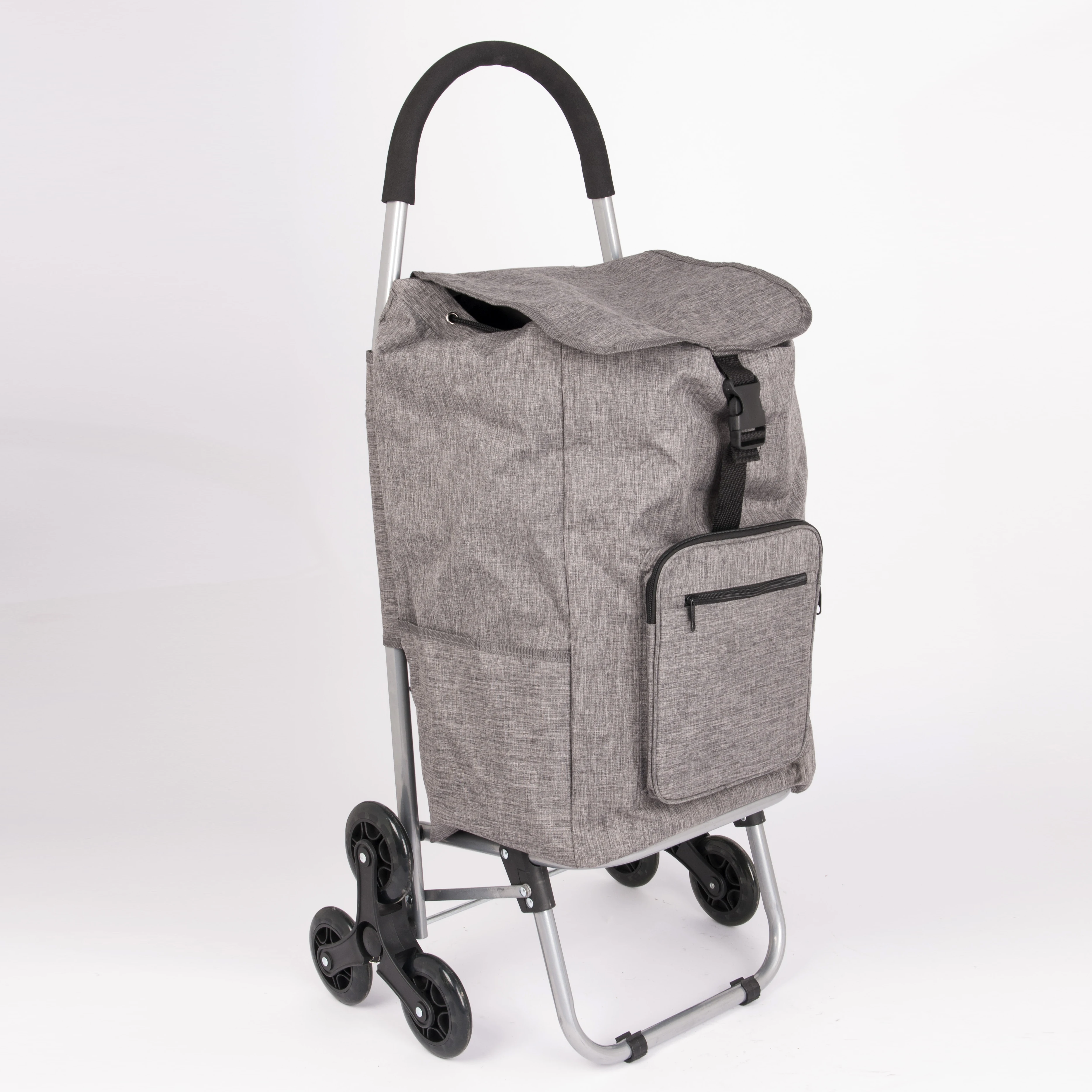 Stainless steel Foldable  shopping trolley  folding shopping trolley cart  bag with climbing 3 wheels