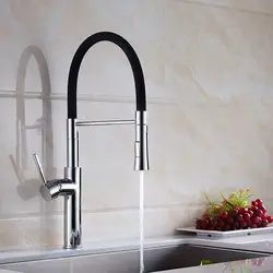 Flexible Neck Single Handle Pull-out Kitchen Faucet