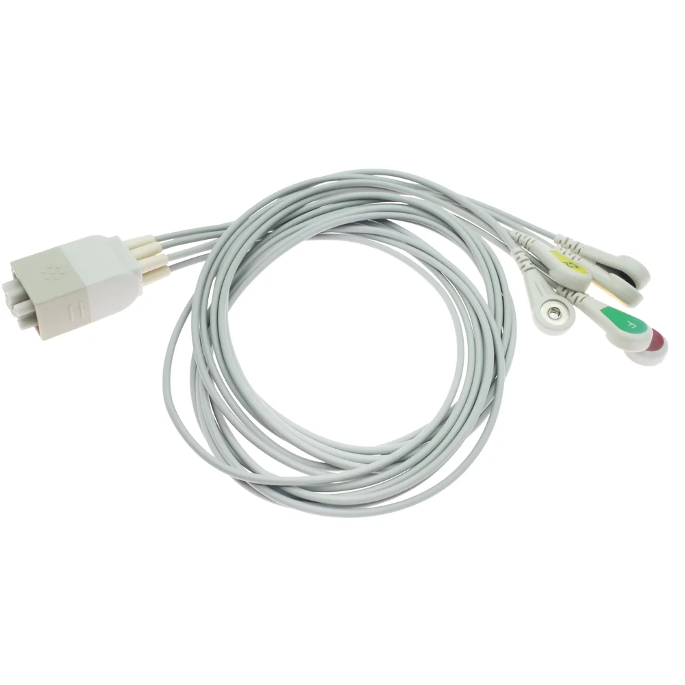 GE 6-Lead AHA Compliant ECG Telemetry Cable with Snap Electrode Medical Consumables