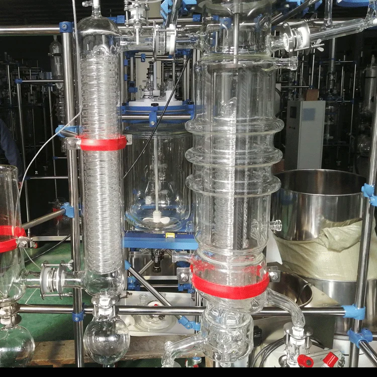 Spinning band distillation wiped film molecular evaporator machine for CBD distillation