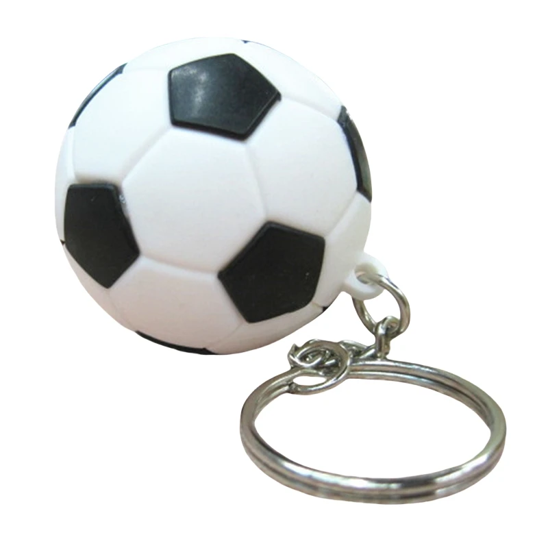 Promotion football keychains Activities Gifts Creative club Keychain Charm color Soft Rubber Soccer football Key chain for Men