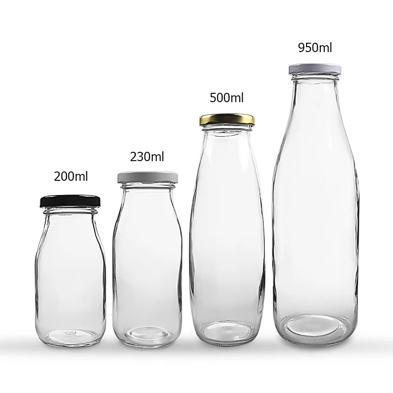 200ml 250ml 300ml 500ml 1000ml Glass Milk Water Drink Bottle Creative Transparent