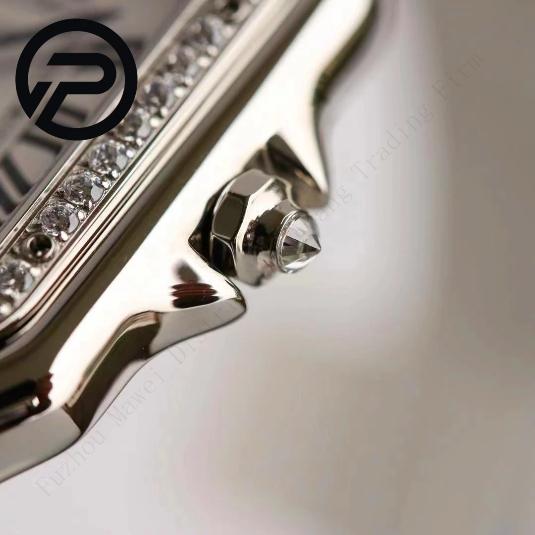 Luxury quality 27mm ETA quartz movement bezel with diamonds waterproof luminous KK ladies watch